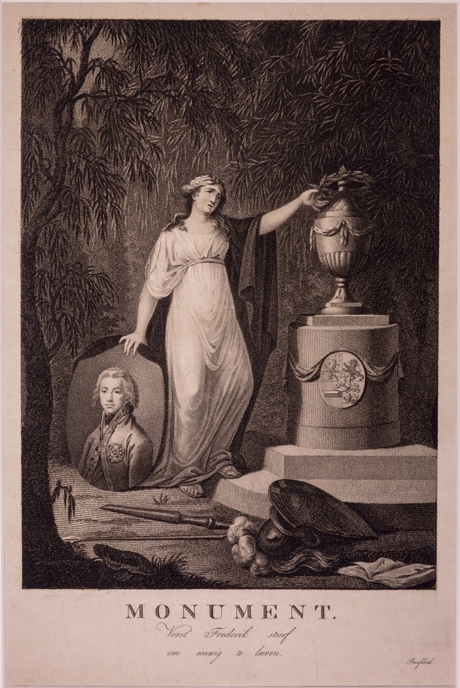 Zinneprent op de dood van Prins Frederik.