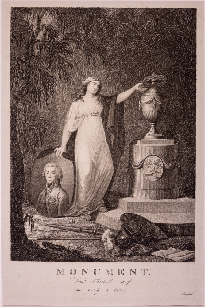 Zinneprent op de dood van Prins Frederik.