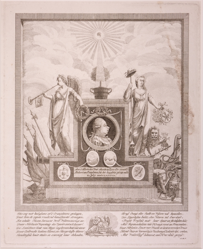 Zinneprent ter eere van Willem V.