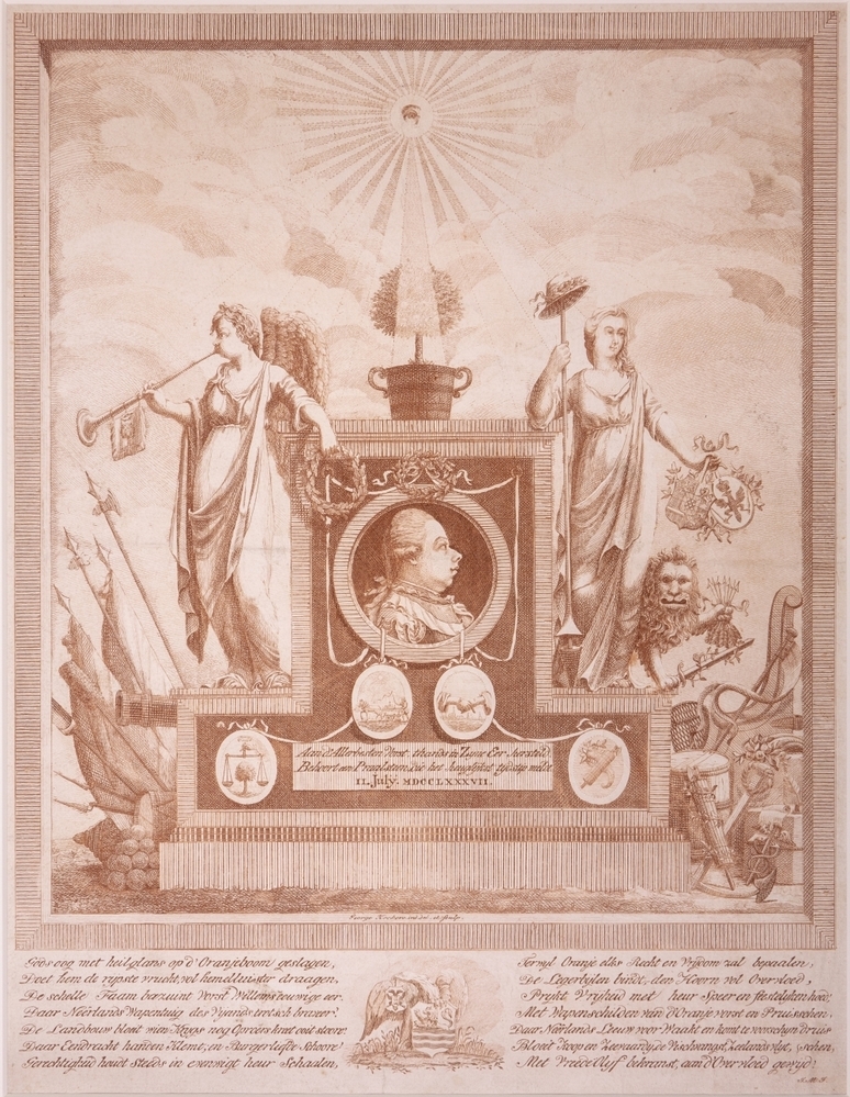 Zinneprent ter eere van Willem V.