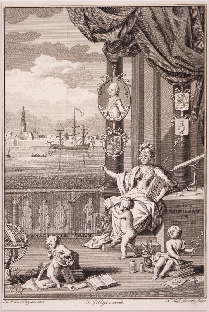 Willem V als protector van de wetenschappen. (?)