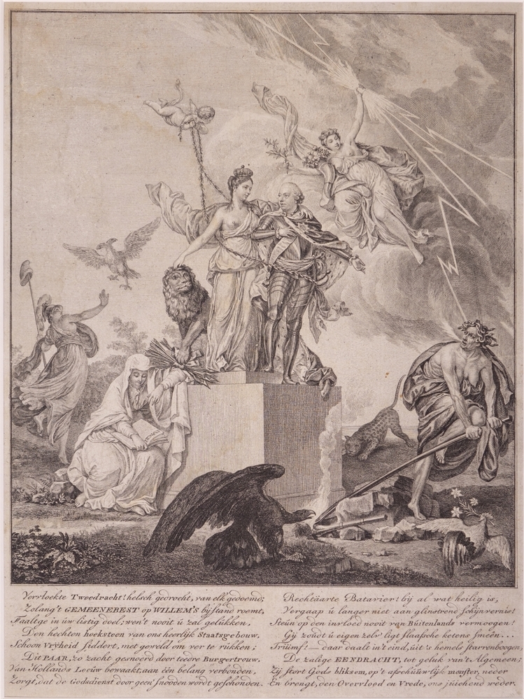 "Vervloekte Tweedracht." zinneprent op het herstel van des stadhouder.