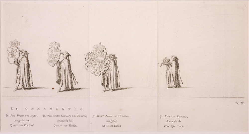 "NAUWKEURIGE AFBEELDING DER LIJK-STATIE VAN HAARE DOORLUCHTIGE HOOGHEID MARIA LOUISA, GEBOREN PRINCESSE VAN HESSEN-KASSEL, DOUAIRIERE VAN JOHAN WILLEM FRISO, PRINS VAN ORANGE EN NASSAU, ENZ. ENZ. ENZ."