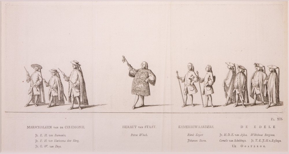 "NAUWKEURIGE AFBEELDING DER LIJK-STATIE VAN HAARE DOORLUCHTIGE HOOGHEID MARIA LOUISA, GEBOREN PRINCESSE VAN HESSEN-KASSEL, DOUAIRIERE VAN JOHAN WILLEM FRISO, PRINS VAN ORANGE EN NASSAU, ENZ. ENZ. ENZ."