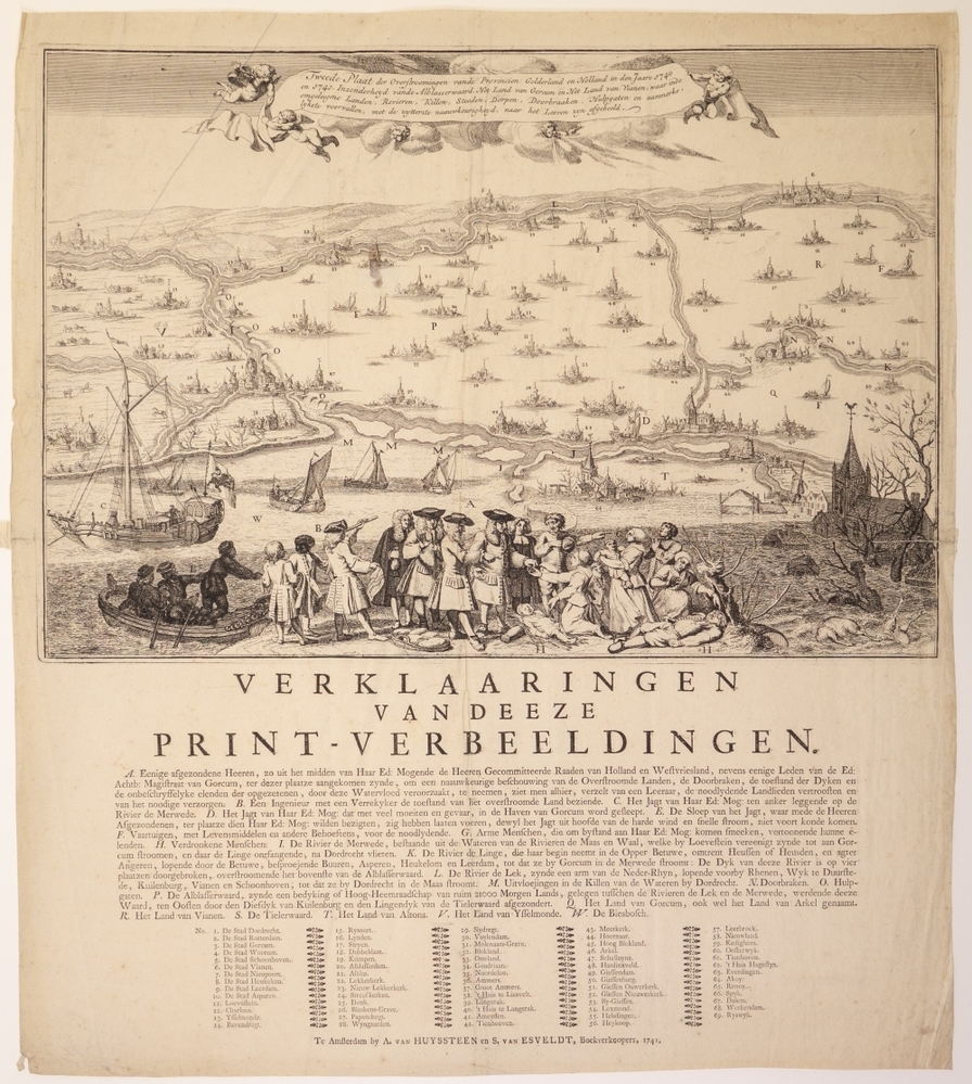 Tweede plaat van de overstromingen van de Prov. Gelderland en Holland in 1740 en 1741.