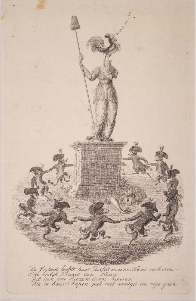 Spotprent op de patriotten. "De Vrijheid"