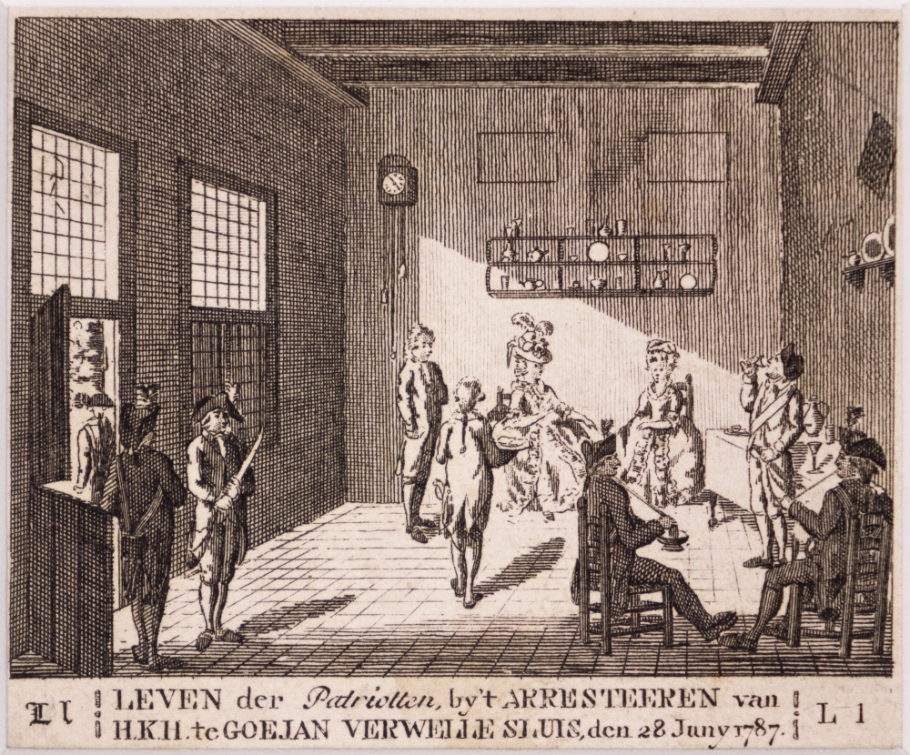"LEVEN der Patriotten by 't ARRESTEEREN van H.K.H. te GOEJAN VERWELLE SLUIS, den 28 Juny 1787."