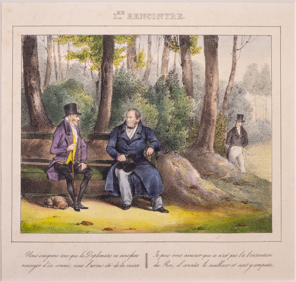 10 platen uit, een serie van 24 over "rencontré's" van Koning Willem I om en bij Brussel.