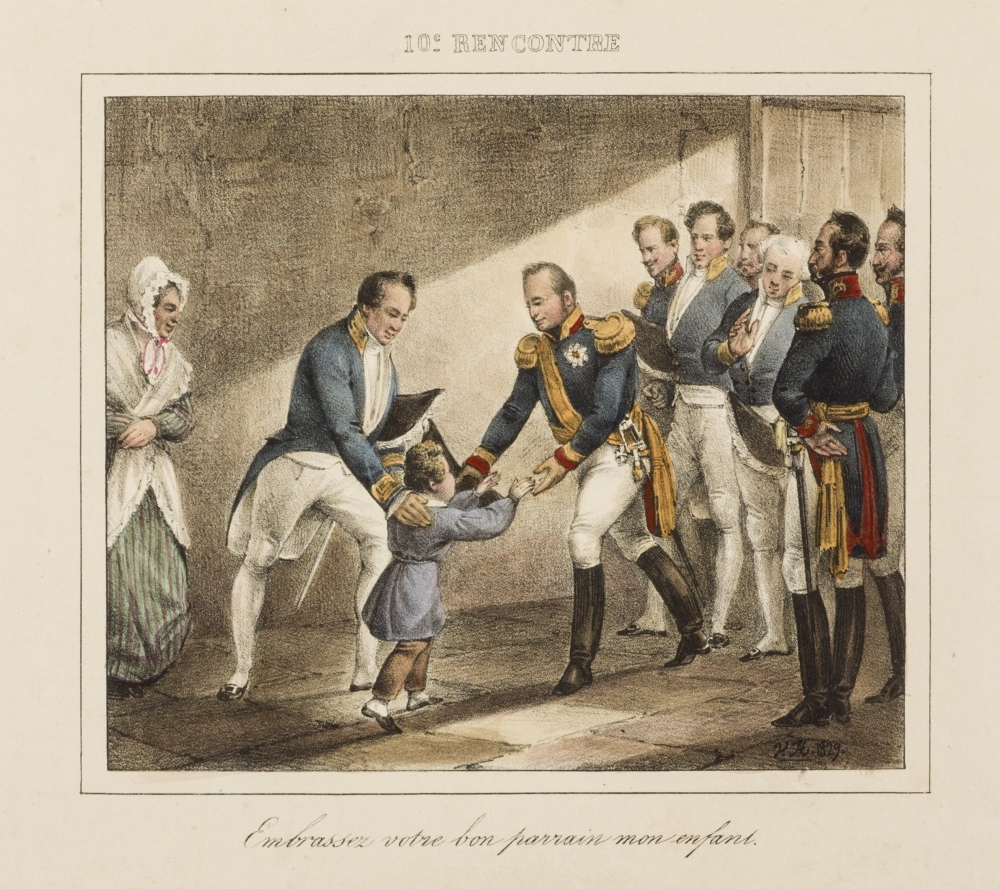 10 platen uit, een serie van 24 over "rencontré's" van Koning Willem I om en bij Brussel.