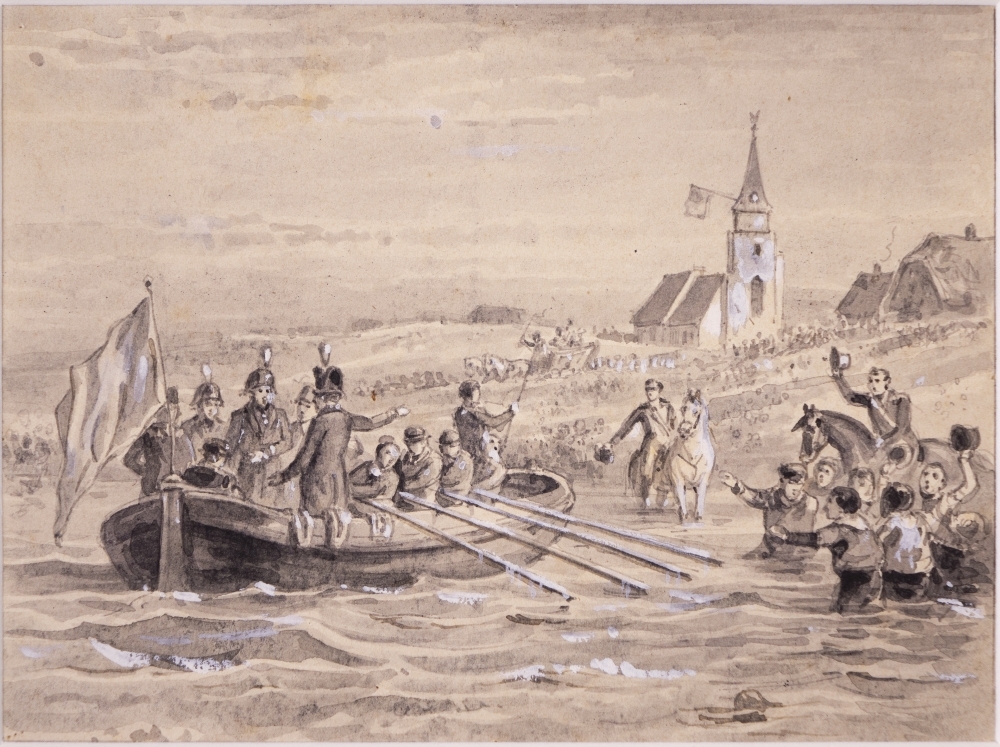 Aankomst van Willem I te Scheveningen.