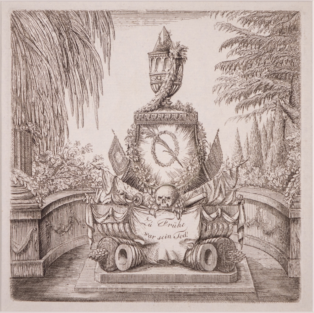 Zinneprent op de dood van Prins Frederik. "Zu Frühe war sein Tod!"