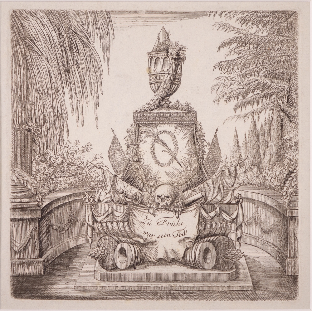 Zinneprent op de dood van Prins Frederik. "Zu Frühe war sein Tod!"