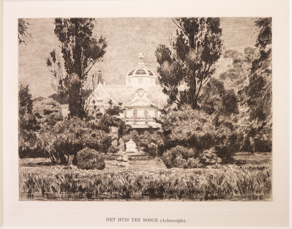 topografie: "HET HUIS TEN BOSCH (Achterzijde)."