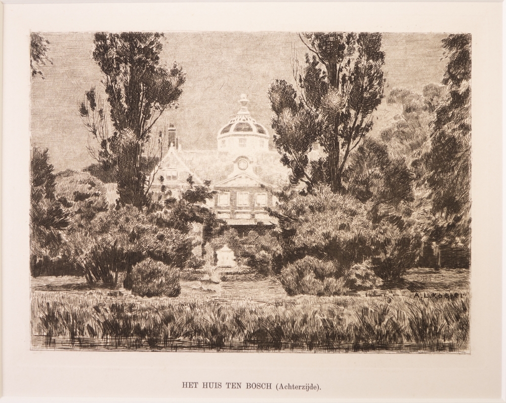 topografie: "HET HUIS TEN BOSCH (Achterzijde)."