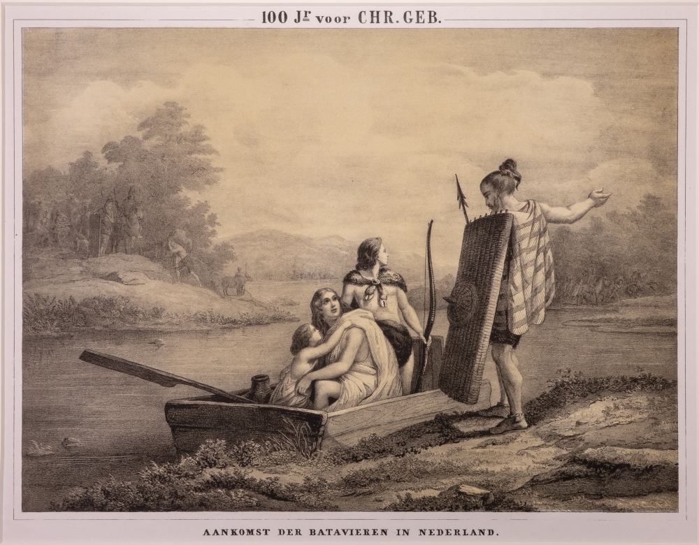"AANKOMST DER BATAVIEREN IN NEDERLAND."