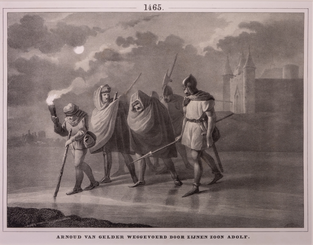 "ARNOUD VAN GELDER WEGGEVOERD DOOR ZIJNEN ZOON ADOLF."