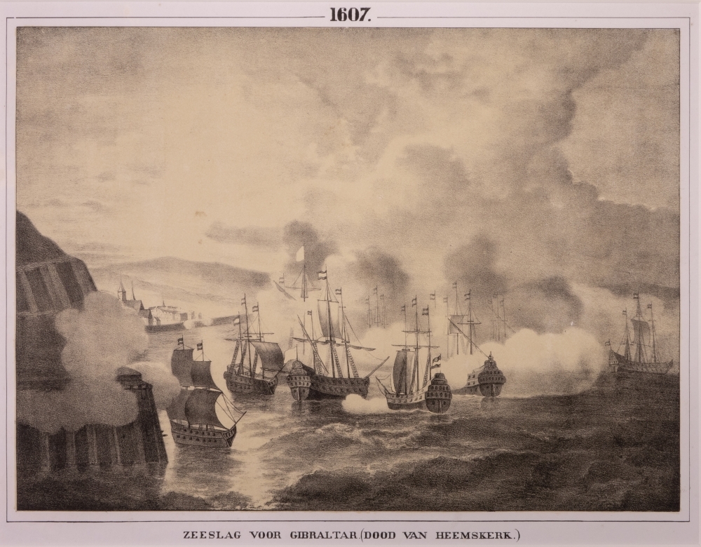 "ZEESLAG VOOR GIBRALTAR. (DOOD VAN HEEMSKERK.)"