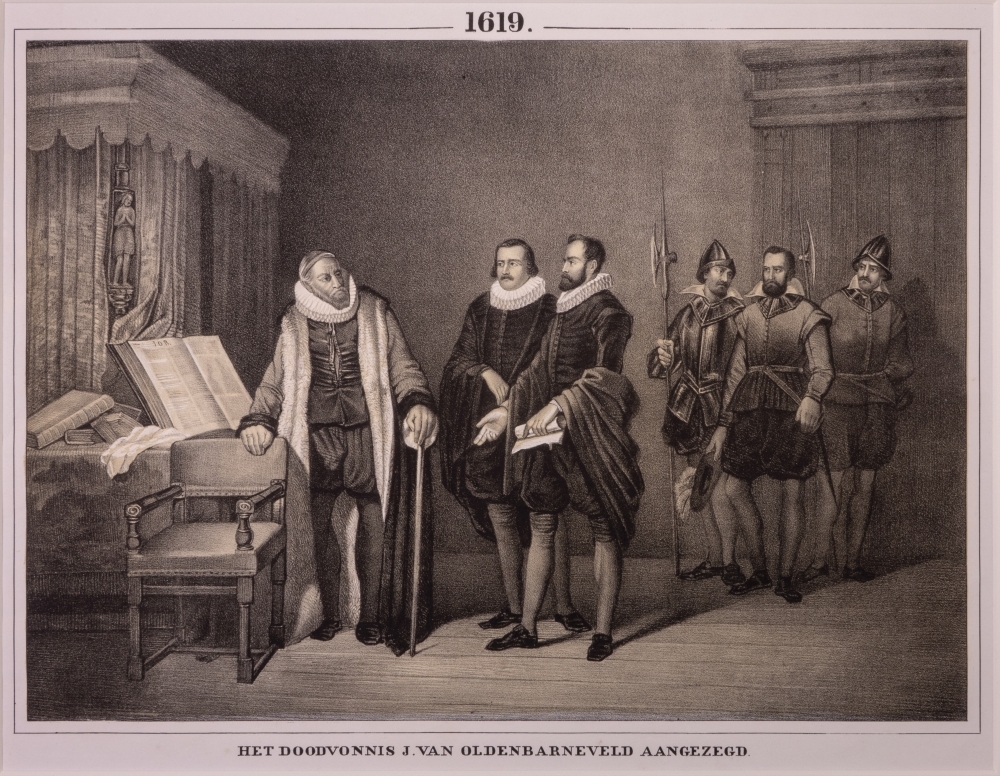 "HET DOODVONNIS J. VAN OLDENBARNEVELD AANGEZEGD"