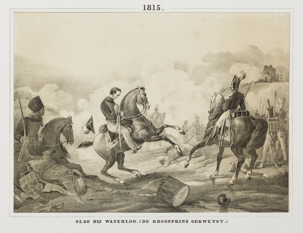 "SLAG BIJ WATERLOO. (DE KROONPRINS GEKWETST."