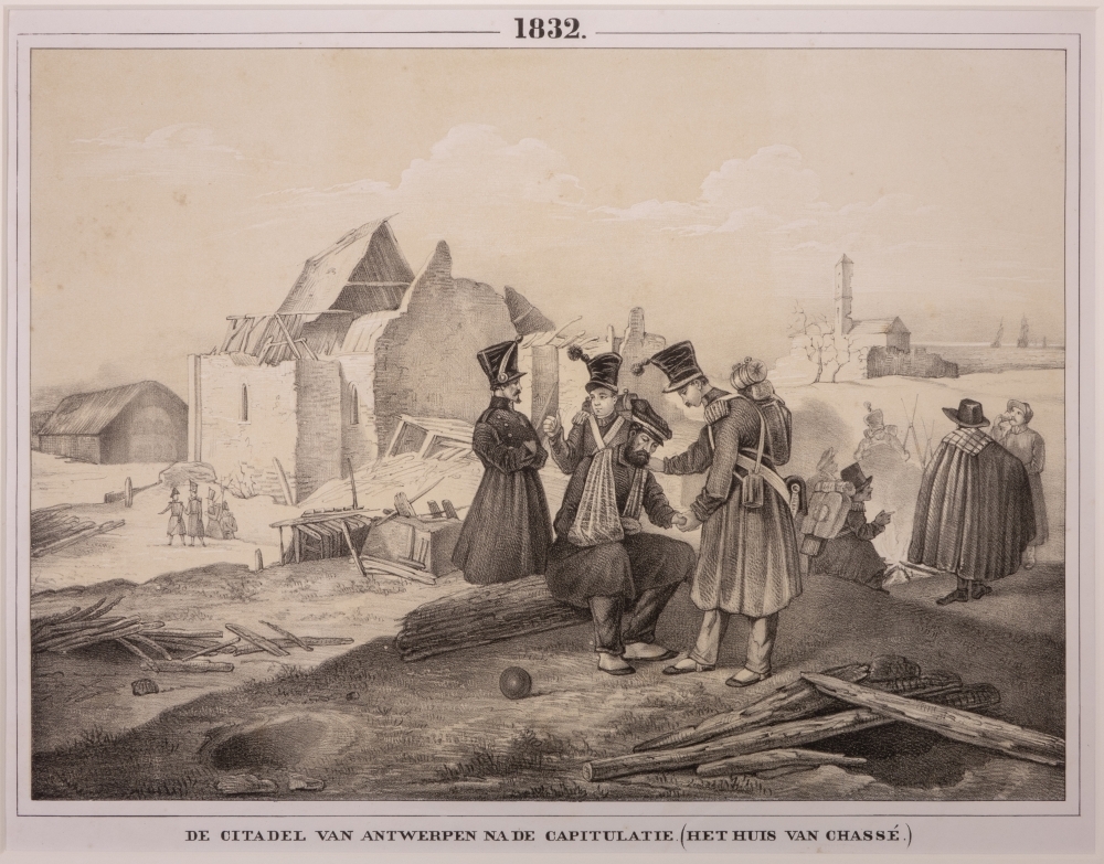 "DE CITADEL VAN ANTWERPEN NA DE CAPITULATIE. (HET HUIS VAN CHASSÉ.)"