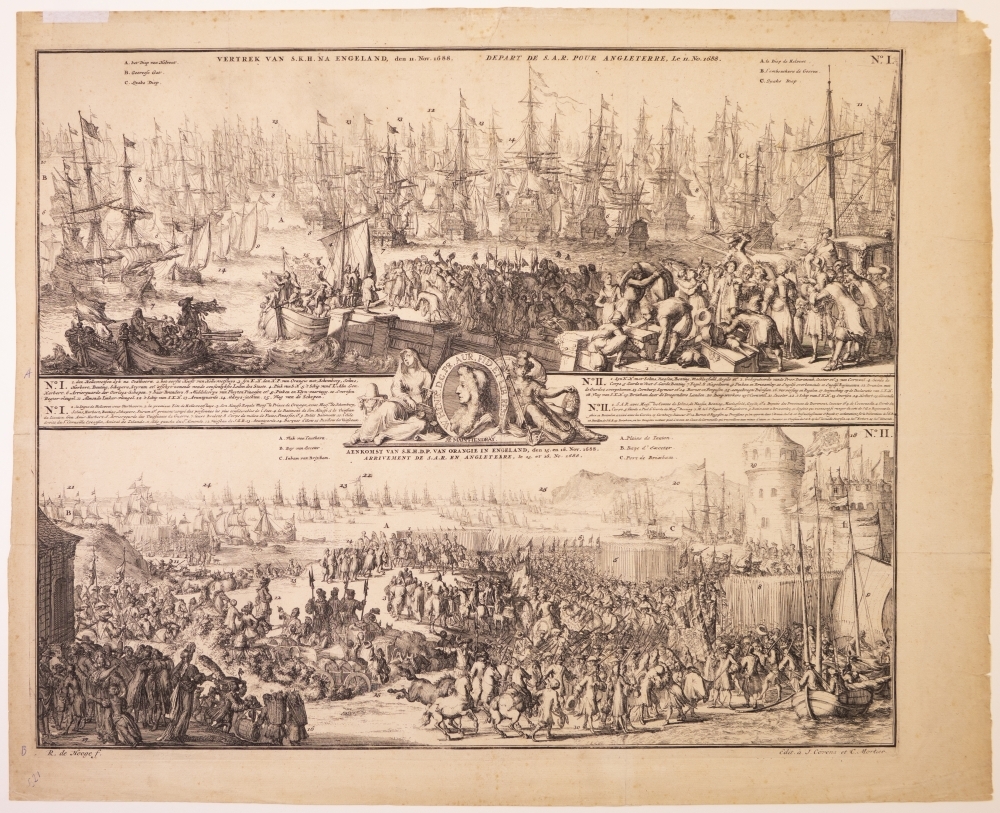 Willem III vertrek uit Hellevoet en Aankomst te Engeland.