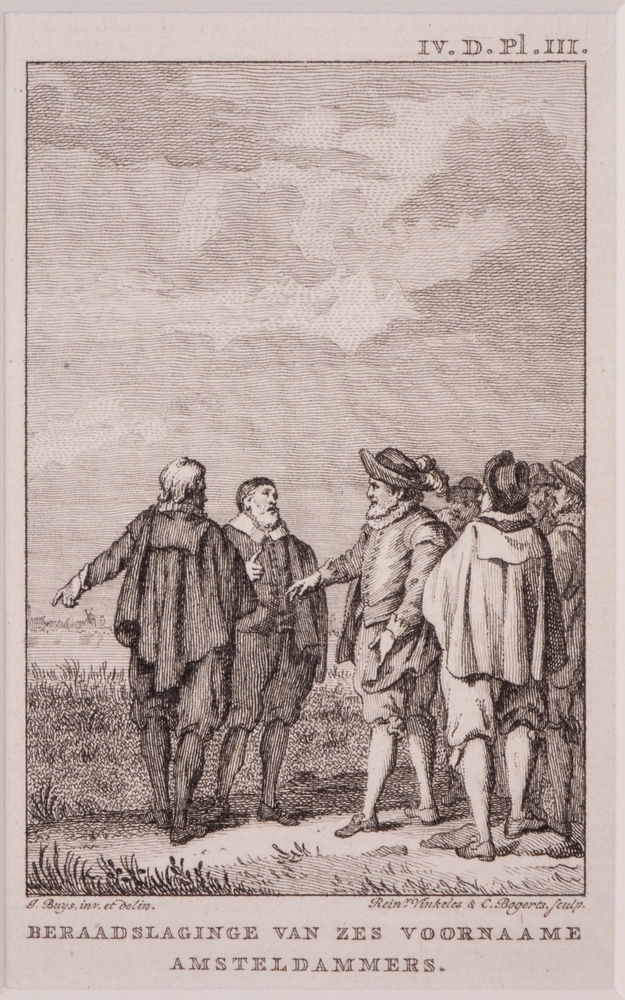 "BARAADSLAGING VAN ZES VOORNAME AMSTERDAMMERS."