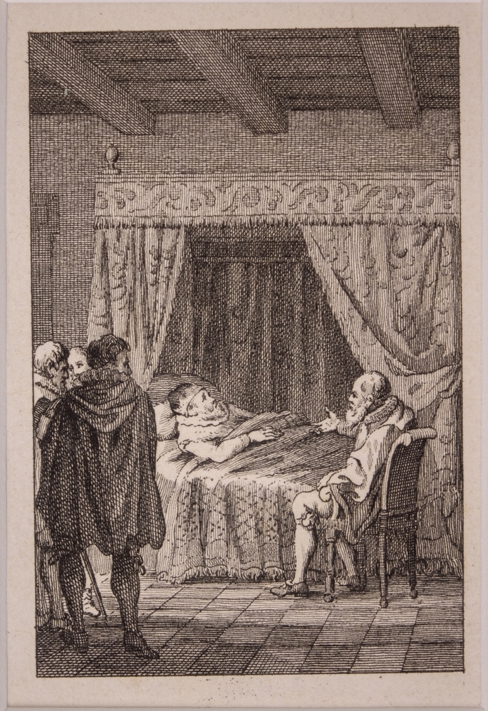 Het sterfbed van prins Maurits.