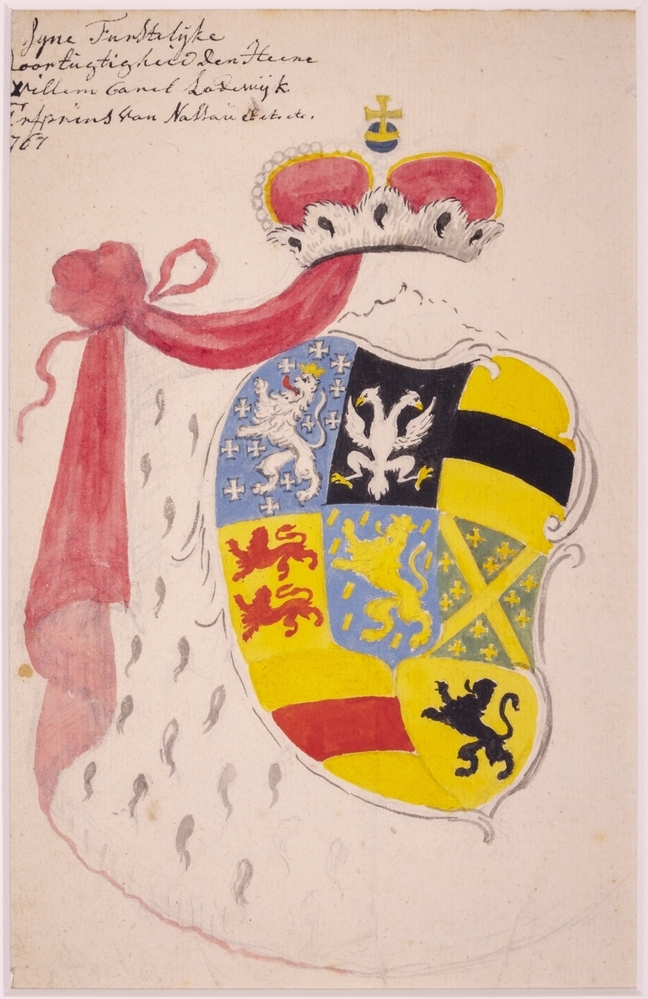 wapens: Wapen van Karel Christiaan van Nassau Weilburg.