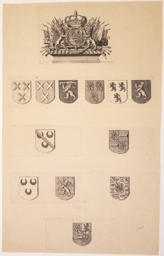 wapens: blad met illustraties uit "Beschrijving der Stadt en Lande van Breda."