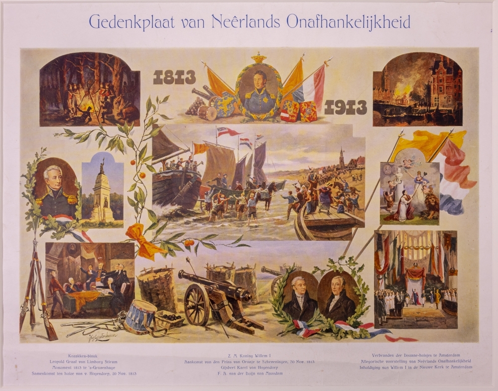 "Gedenkplaat van Neerlands Onafhankelijkheid 1813 1913"