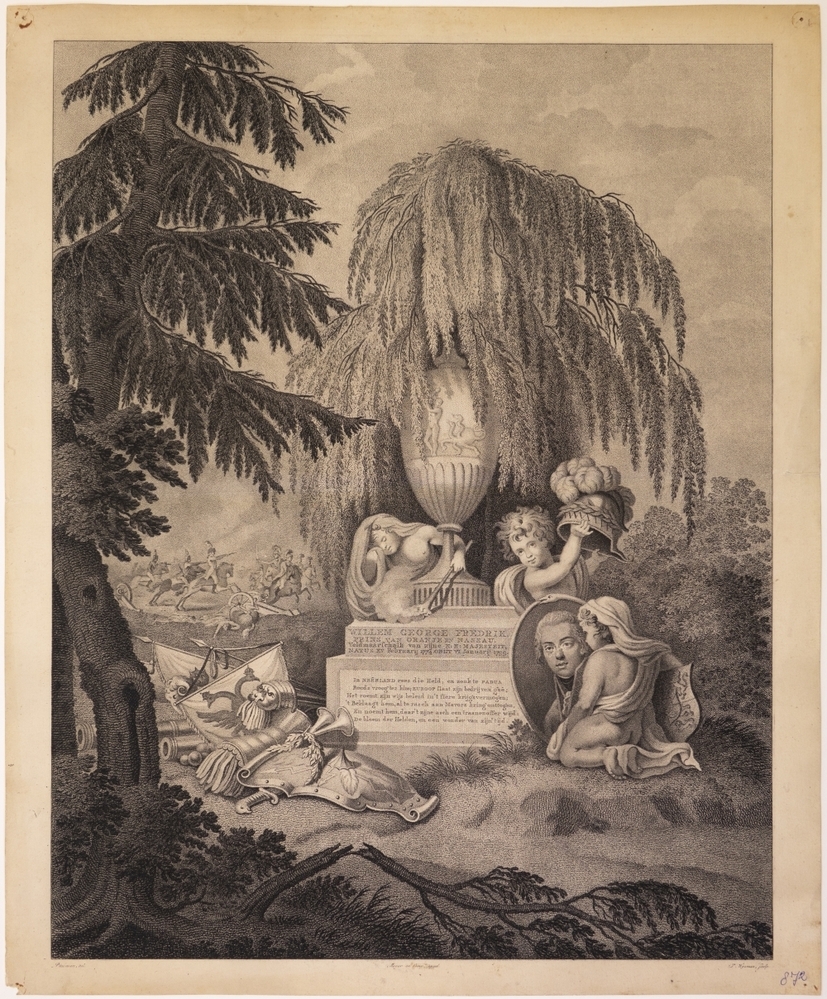 Zinneprent op de dood van Prins Frederik.