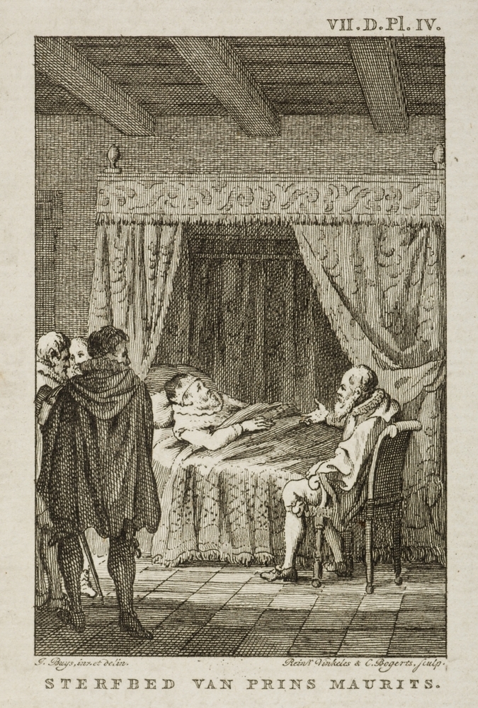 Het sterfbed van prins Maurits.