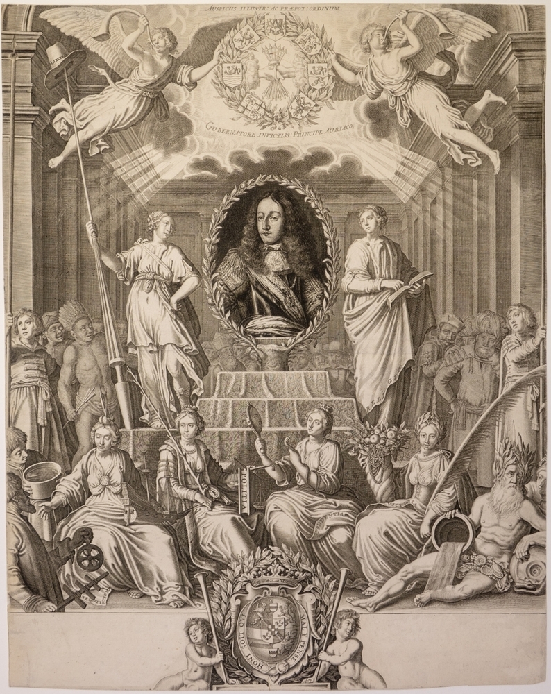 Zinneprent ter eere van Willem III.