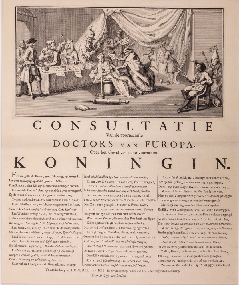 "CONSULTATIE van de voornaamste DOCTORS VAN EUROPA, Over het Geval van eene voornaame KONINGIN."