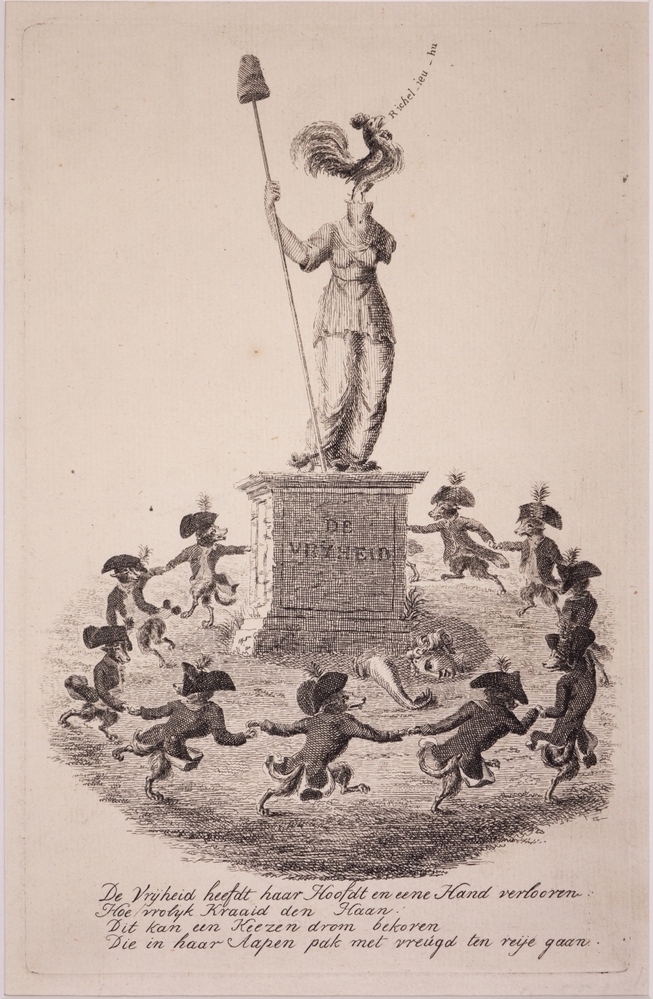 Spotprent op de Patriotten. "De Vrijheid."