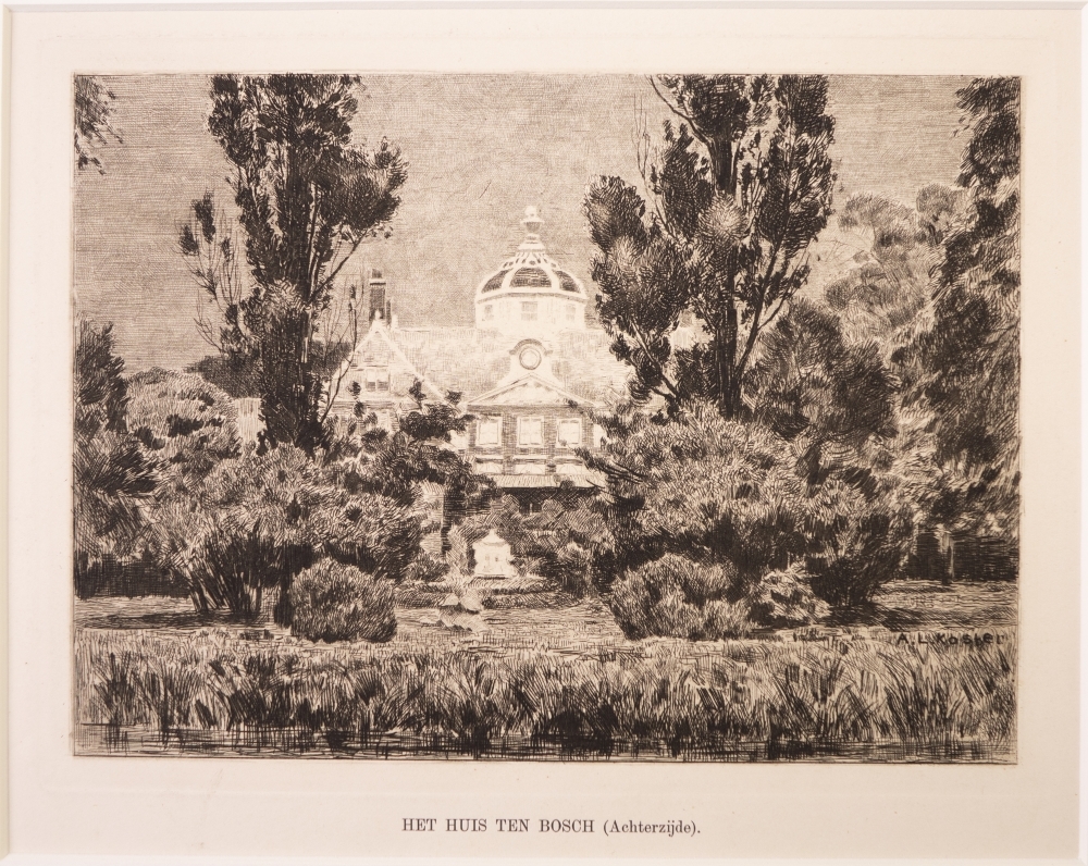 topografie: "HET HUIS TEN BOSCH (Achterzijde)."