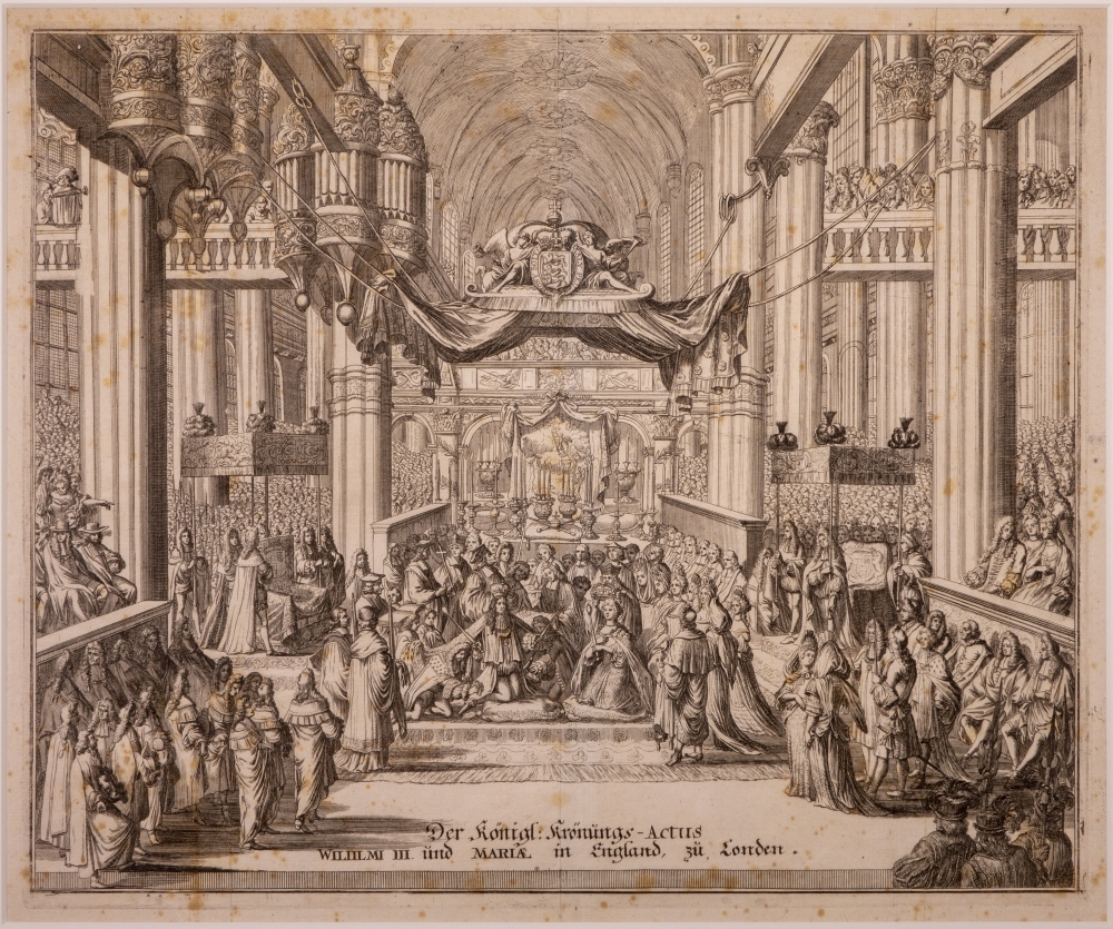 Kroning van Willem III en Mary Stuart tot koning en koningin van Engeland.
