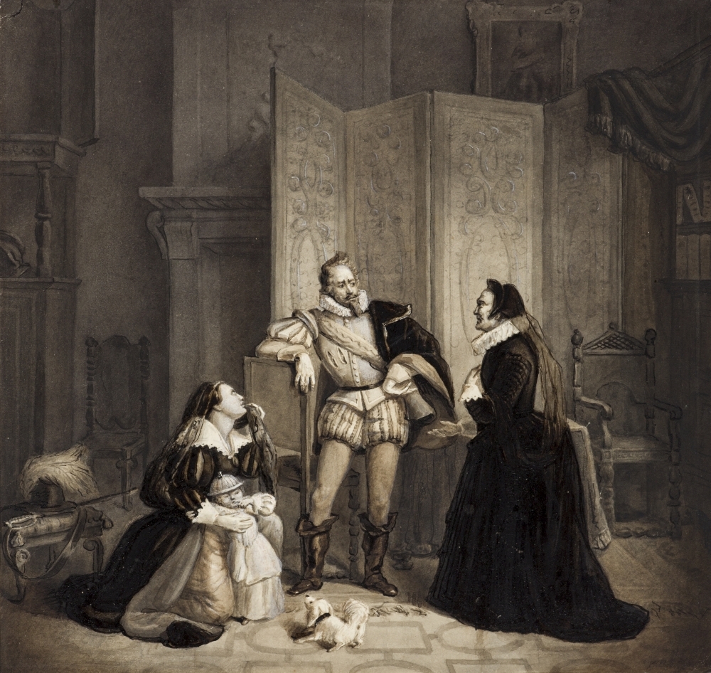 De vrouw van Johan van Oldenbarneveld vraagt om genade voor haar man (1619) of voor haar zoon Reinier (1623).