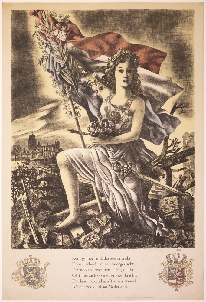 Gedenkplaat voor de bevrijding van Nederland na de 2e Wereldoorlog.