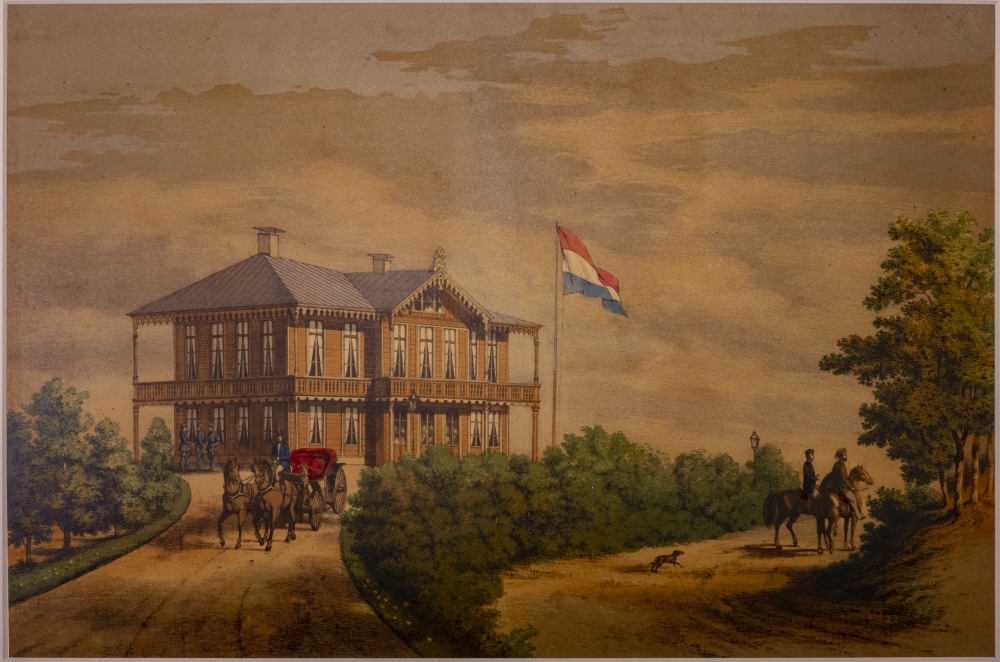 topografie: "CHALET OP HET LANDGOED GENAAMD: HET AARDHUIS EIGENDOM VAN Z.M. KONING WILLEM III."
