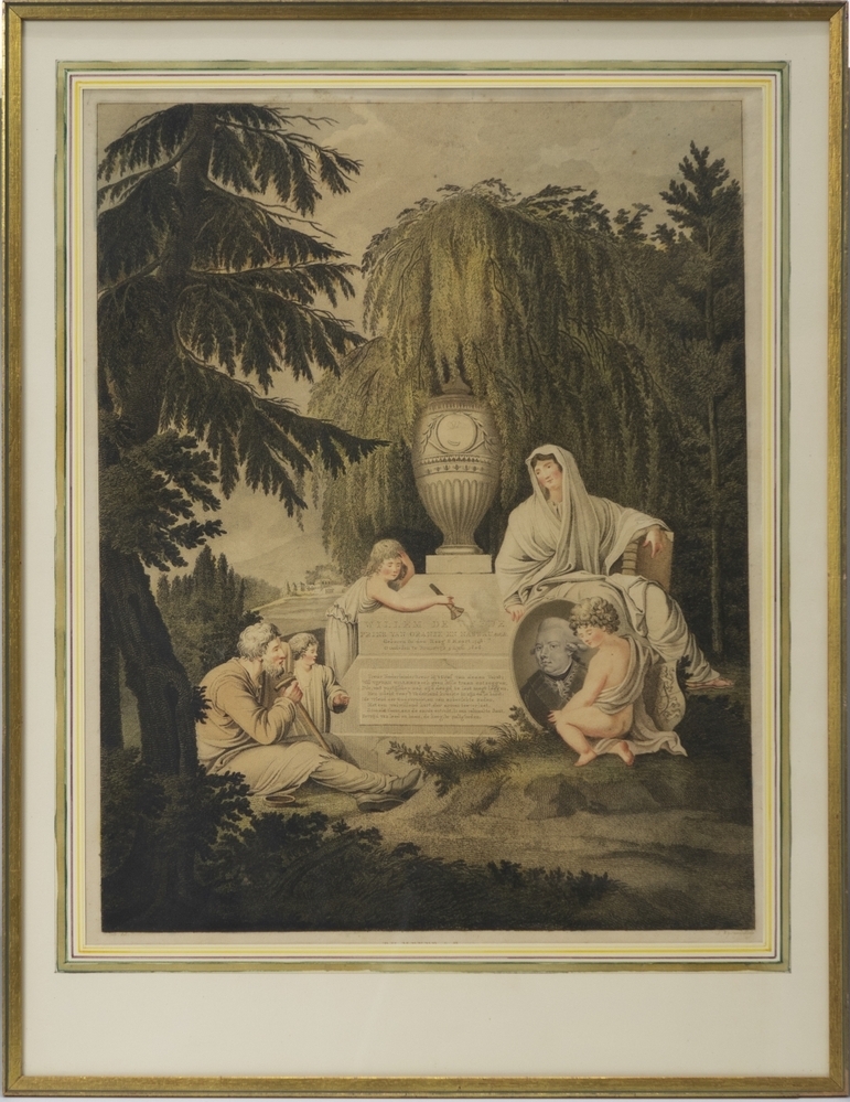 Zinneprent op de dood van Willem V.