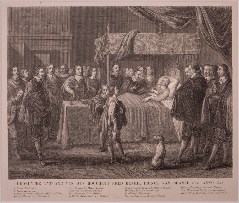 Het sterfbed van prins Frederik Hendrik.