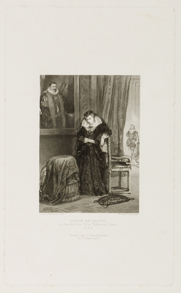 Louise de Coligny treurt na de dood van haar man Willem I.