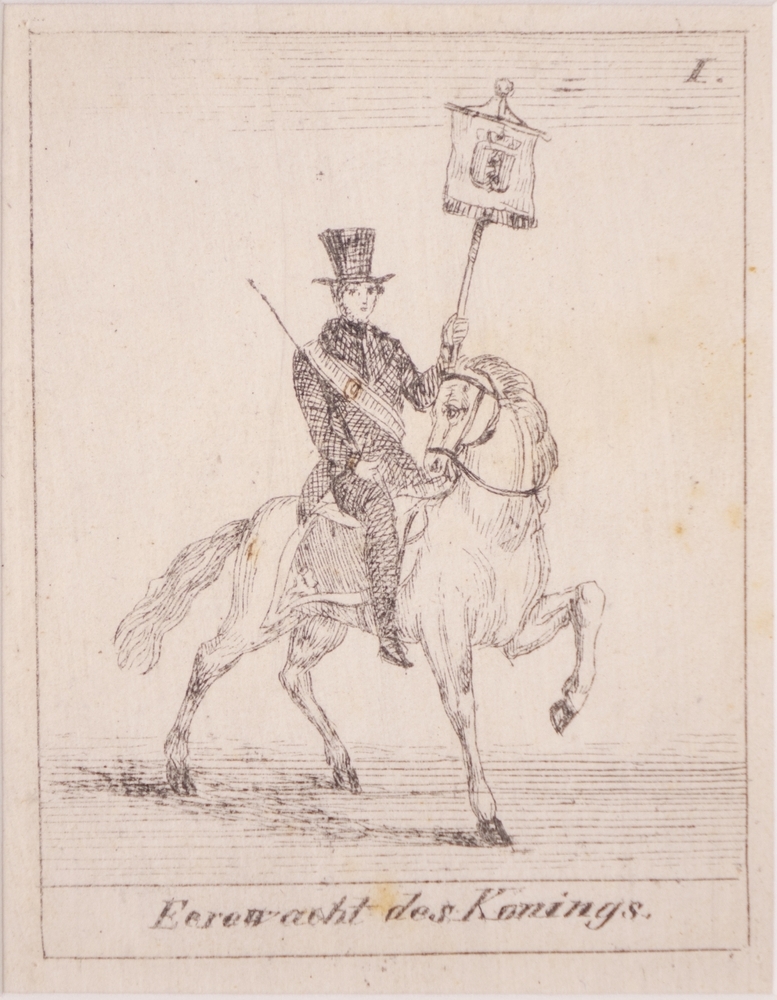 12 afbeeldingen over de Inhuldiging van koning Willem II te Amsterdam.