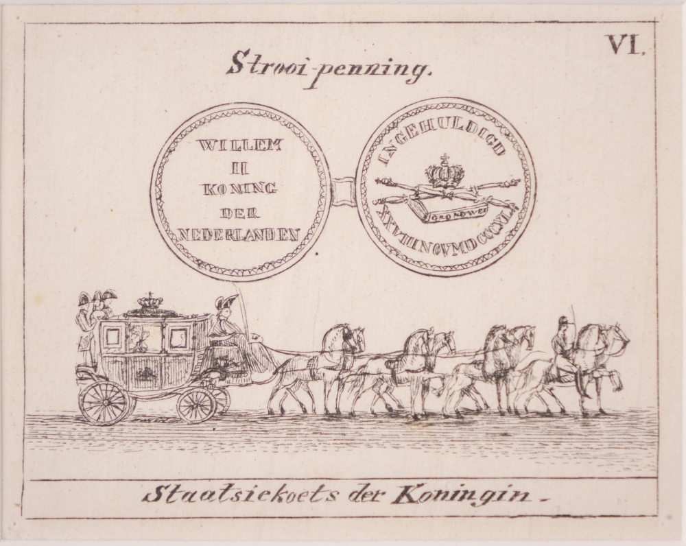 12 afbeeldingen over de Inhuldiging van koning Willem II te Amsterdam.