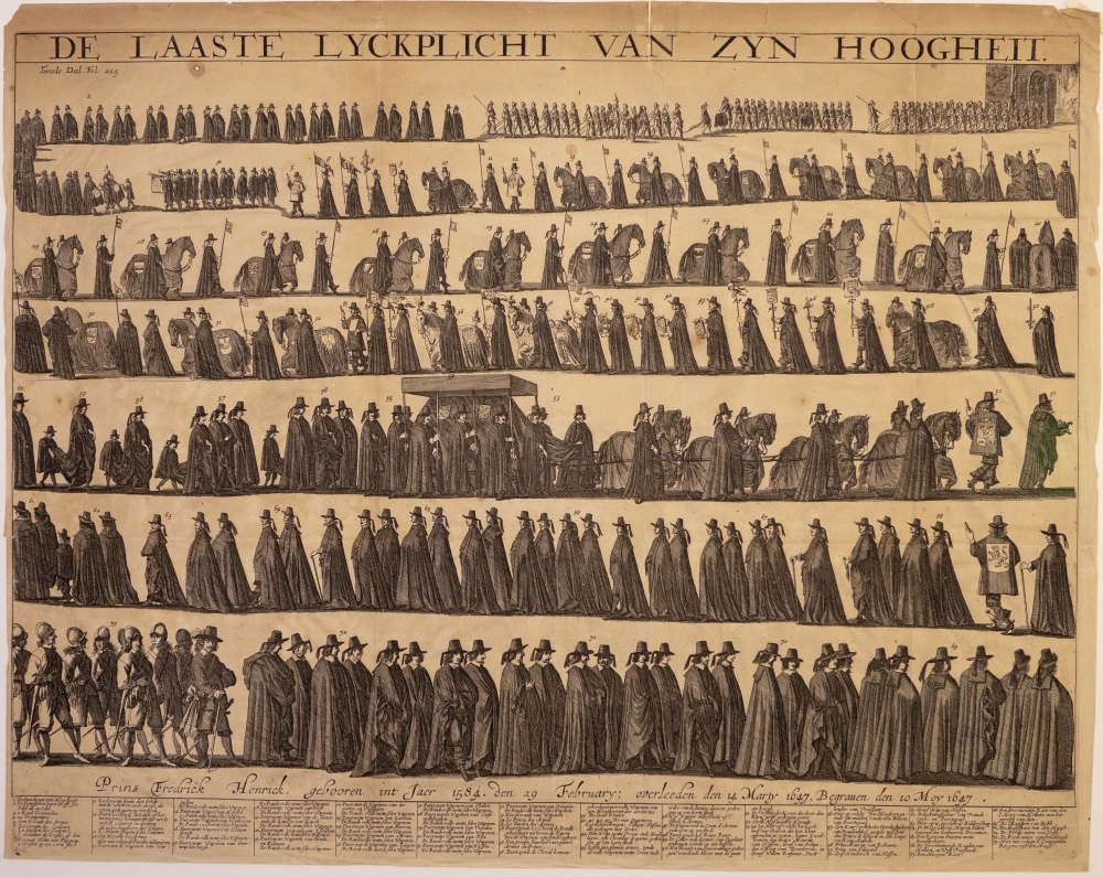 De begrafenis van Frederik Hendrik. "DE LAATSTE LYCKPLICHT VAN ZYN HOOGHEIT."