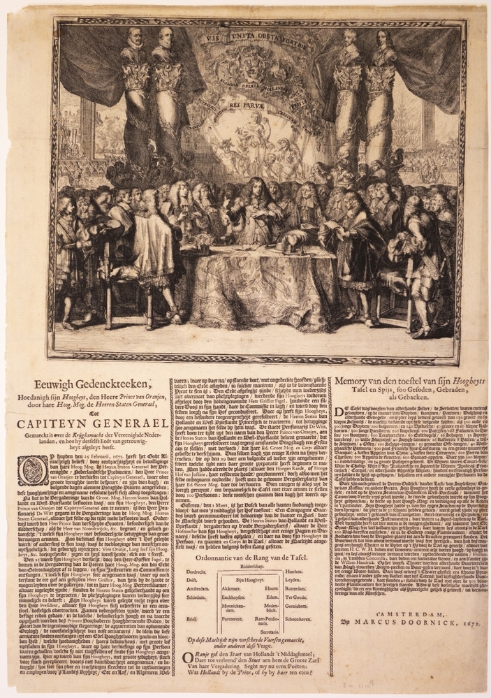Pamflet n.a.v. de verheffing van Willem III tot Admiraal Generaal Capiteyn.
