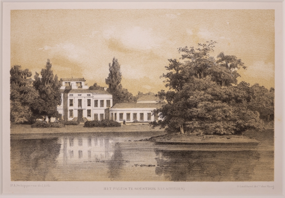 topografie: "HET PALEIS TE SOESTDIJK (VAN ACHTEREN)."