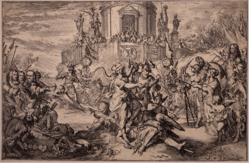 Allegorie op Willem III als bevrijder van Europa.