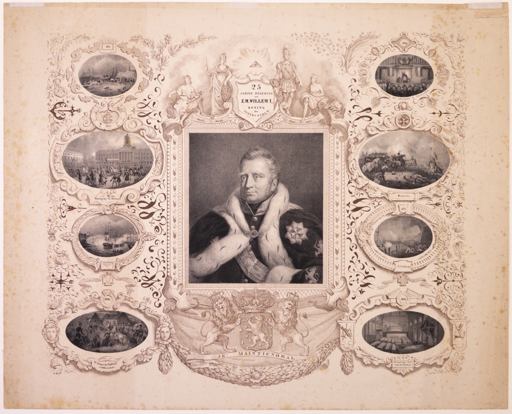 Zinneprent op de 25 jarige regering van Koning Willem I.